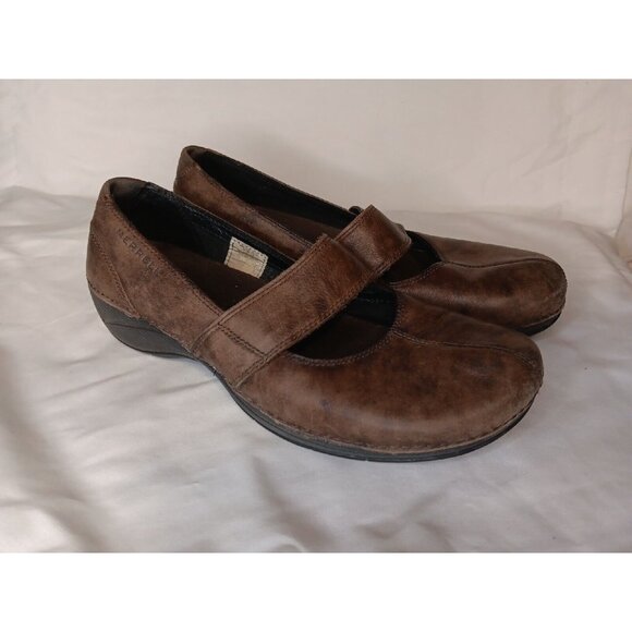 Merrell Shoes - Merrell BRIO Mary Jane Women's 6.5 Brown Leather Slip On Comfort Shoes Ortholite